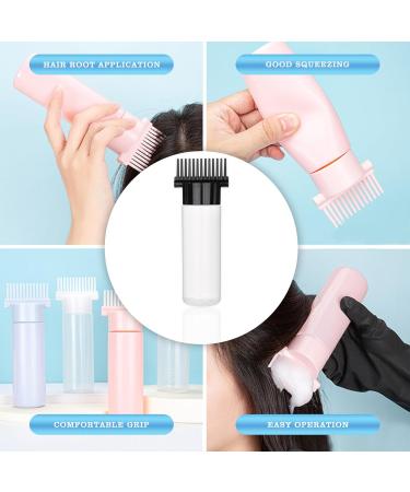 Hair Oil Applicator Bottle 180ml - Portable Root Comb with Clear Scale & 13 Oil Outlets for Hair Care & Styling - Black & Clear Design - Buy Online on GoSupps.com