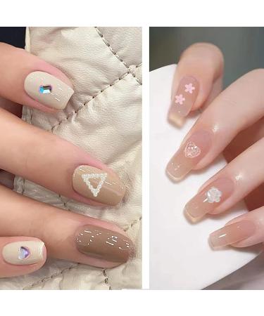 260Pcs 3D Assorted Pearls Nail Charms | Acrylic Multi Shapes | Pink Heart Flower Bear Bowknot | Cute Nail Beads Charms for Manicure DIY - Buy Online on GoSupps.com