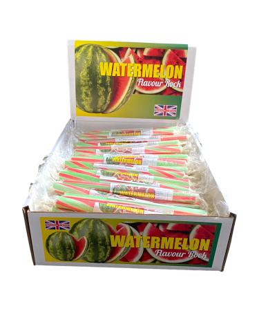 100 X Watermelon Rock Sticks Handmade Traditional Rainbow Classic Sweets Retro Seaside Gift Wholesale Confectionery