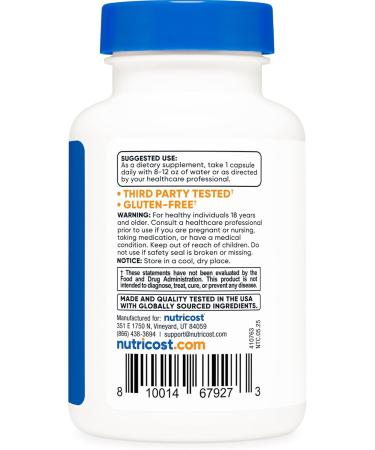 Nutricost KSM-66 Ashwagandha Root Extract 600mg 60 Veggie Caps (2 Bottles) - 5% Withanolides - with BioPerine - Buy Online on GoSupps.com