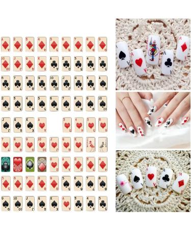 Poker Nail Art Stickers Decals - 3D Card Designs for Acrylic Nails (8 Sheets) - Buy Online on GoSupps.com