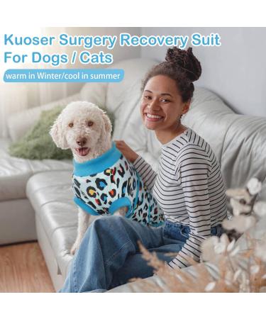 Kuoser Dog Body Suit for Post-Surgery | Breathable E-Collar Alternative for Male & Female Dogs - XS Light Blue - Buy Online on GoSupps.com