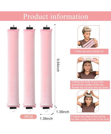 Miioto Heatless Curls Band - 3 Piece Soft Overnight Hair Curler for Long & Short Hair No Heat Pink - Buy Online on GoSupps.com