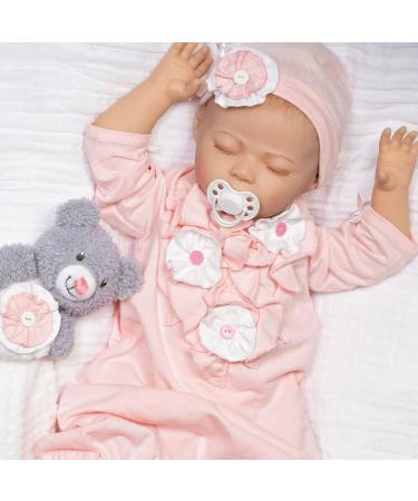 Paradise Galleries Realistic Baby Doll - 53.3 cm Sleeping Girl with Magnetic Pacifier & 8-Part Gift Set | Soft Vinyl Collectible - Buy Online on GoSupps.com