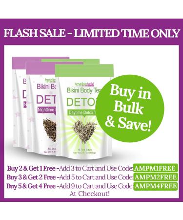 Brazilian Belle Bikini Body Detox & Cleanse Bundle Pack - 30 Tea Bags, Boost Energy, Manage Weight, Reduce Bloating & Stress - 15 Count (Pack of 2) - Buy Online on GoSupps.com
