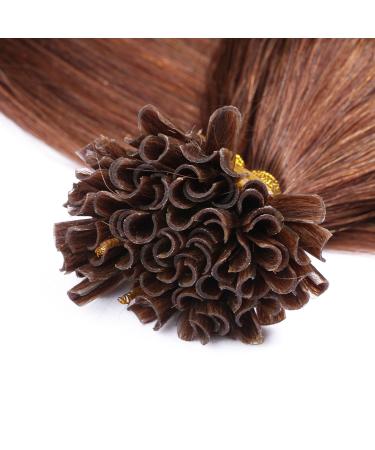 Buy 100% Remy Keratin Bonding Hair Extensions - #33 Red Brown 60cm 300 Strands | High-Quality U-Tip Extensions by Novon - Buy Online on GoSupps.com
