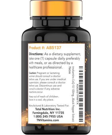 CoQ-10 100mg with Black Pepper Extract | 90 Rapid Release Capsules | Maximum Absorption Antioxidant Supplement - Buy Online on GoSupps.com