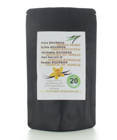 Bourbon vanilla pods (20 pieces - 12-13cm) 100% natural from Madagascar fresh & juicy high vanilla content top gourmet vanilla 20 pieces (1 Pack)
