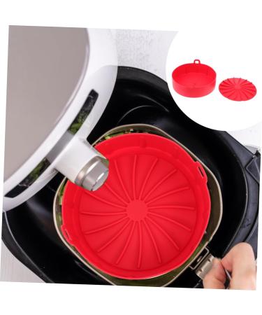 OUNONA 1pc Bakeware Silicone Airfryer Liner Air Fryer Baking Bbq Plate Food Silicone Baking Tool Air Fryer Oven Pan Silicone Cooking Utensils Air Fryer Pot Non Stick Silica Gel Container Red 19x19cm - Buy Online on GoSupps.com