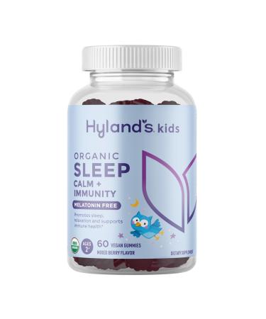 Hyland's Kids Melatonin Free Organic Sleep Aid Gummies with Calm & Immune Support - with Vitamin C Zinc Elderberry Lemon Balm & Chamomile Helps with Sleeplessness & Restlessness 60 Vegan Gummies 60 Count (Pack of 1) Or