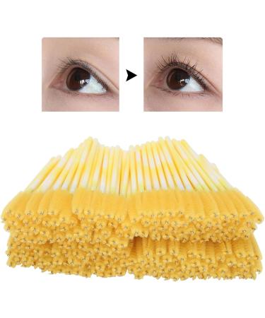Mascara Brush Disposable Eyelashes Brush Hygienic Fiber Brush Head for Women Female(Yellow) - Buy Online on GoSupps.com