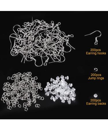 600pcs Stainless Steel Earring Hooks French Ear Wire Kit with Silicone Backs & Jump Rings - Buy Online on GoSupps.com