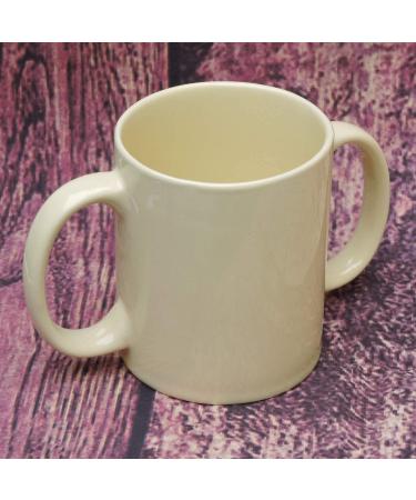 Dual Handle Mug for Tremors Relief | Microwave Safe 11.83 US Fl. Oz. (350 Ml) BPA-Free | Light Lemon Color - Buy Online on GoSupps.com