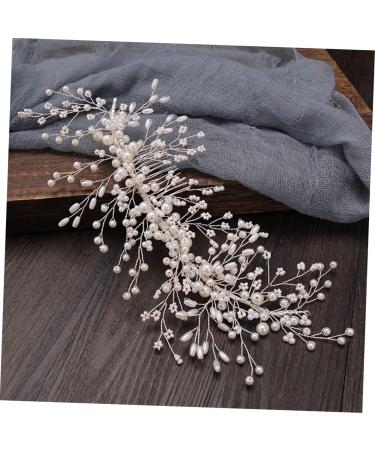 Didiseaon Braided Pearl Hair Comb Wedding Hair Clips Rhinestone Hair Clip Hair Clip for Wedding Bridal Headpiece Crystal Hair Accessories Headwear Abs White Dress Bride Hair up - Buy Online on GoSupps.com