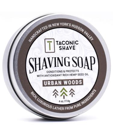 Taconic Shave Salon de coiffure Qualit Urban Woods rasage Savon l'huile de graines de chanvre riche en antioxydants - avec des notes de c dre bergamote et tabac