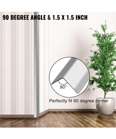 VEVOR Stainless Steel Corner Guards 1.5 x 1.5 x 48 inch Metal Wall Corner Protector Pack of 10 Corner Guards 20 Ga 304 Stainless Corner Guard with 90-Degree Angle for Wall Protection and Decoration - Buy Online on GoSupps.com