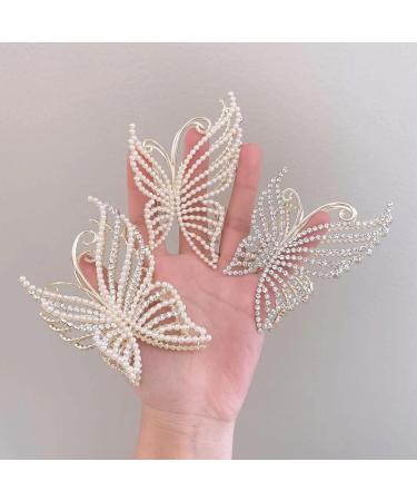 Butterfly Pearl Hairpin Grab Clip Hairpin Shark Clip Ladies Girl All-Match Hair Accessories 03 (Color : 3) - Buy Online on GoSupps.com