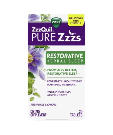Vicks ZzzQuil Pure Zzzs Restorative Herbal Sleep Aid Tablets 20 Count