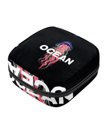Jellyfish Sanitary Napkin Storage Bag Portable Menstrual Pad Bag for Teen Girls Tampons Sanitary Pads for Women Ladies Multicoloured 18