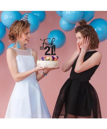 VIKY 21st Birthday Cake Topper - Glittery Decoration for Young Girls' Birthday Parties - Buy Online on GoSupps.com