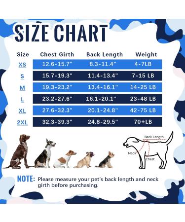 Kuoser Camouflage Dog Body - Breathable Post-Op Recovery Suit for Dogs | Alternative to Protective Collar | Medical Bodysuit for Male & Female Dogs (Blue Star) | International Shipping Available - Buy Online on GoSupps.com