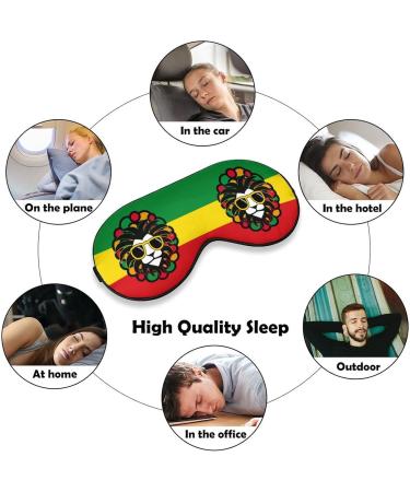 Lion Glasses Jamaica Rasta Sleep Mask Eye Cover for Sleeping Blindfold with Adjustable Strap Blocks Light Night Travel Nap for Men Women - Buy Online on GoSupps.com