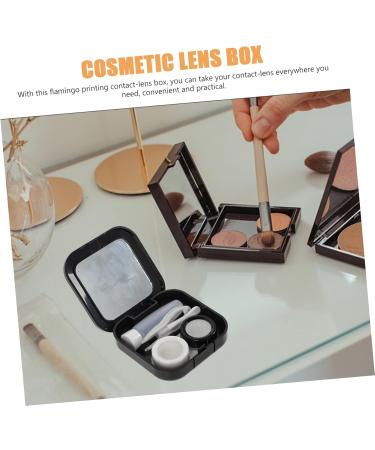 Shop Solustre Flamingo Contact Lens Foil Mirror Film & Holder Set - Stylish & Convenient Organizer for Travel - Buy Online on GoSupps.com