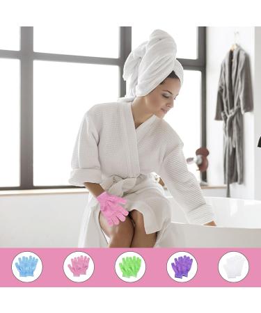 5 Pairs Exfoliating Peeling Gloves - Dual Texture Shower & Spa Hand Shoes | International Shipping Available - Buy Online on GoSupps.com