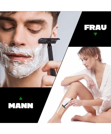 Eco-Friendly Black Razor Plane Set | 10 Blades Hooks & Brush | Sustainable Safety Razor for Men - Buy Online on GoSupps.com