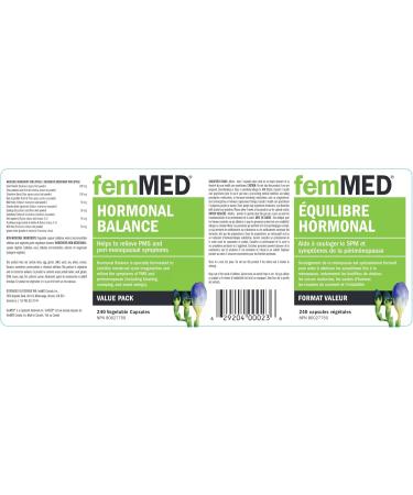 femMED Hormonal Balance - Hormone Balance Supplement for Women | Estrogen Balance. Menopause Support. Alleviates Cramps Bloating Acne Hot Flashes & Mood Swings | Dr Formulated by Canadian Doctors | 240 Count 240 count (Pack of 1) - Buy Online on GoSupps.com