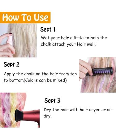 Gireatick 10 Colors Hair Chalk Comb for Girls Kids Temporary Hair Color Dye for Girls Kids Gifts on Valentine's Day Cosplay for Age 8-12 Washes Out Easily Non-Toxic and Safe for All Ages Including - Buy Online on GoSupps.com