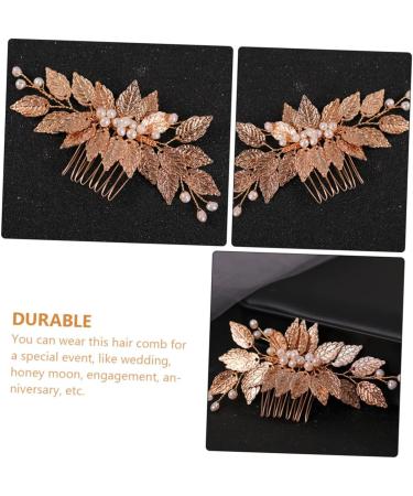 Beaupretty Iron Leaf Pearl Hair Comb Wedding Hair Accessories for Brides Hair Comb for Bride Wedding Bride Hair Comb bride hair decoration leaves hair comb the side Miss iron wire Hair the - Buy Online on GoSupps.com