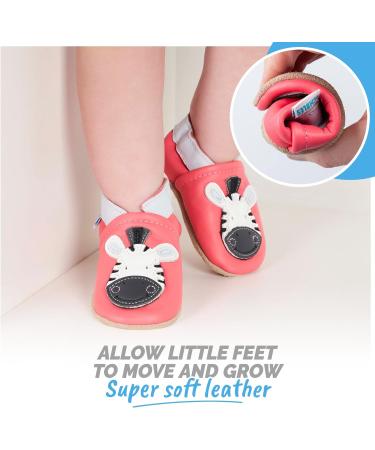 Soft Sole Leather Baby Shoes for Boys and Girls | Toddler Walking Shoes 2-3 Years | Zebra Print - Buy Online on GoSupps.com