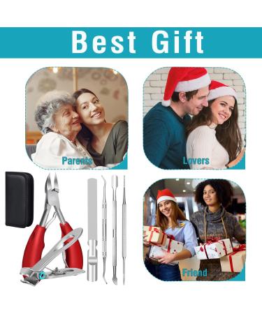 Professional Heavy Duty TOKINGO Nail Clippers Kit for Thick Ingrown Nails - 6PCS Set in Red | Perfect Birthday Gift for Men and Women - Buy Online on GoSupps.com