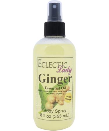 Ginger Essential Oil Body Spray (Double Strength) 8 ounces Body Mist for Women with Clean Light & Gentle Fragrance Long Lasting Perfume with Comforting Scent for Men & Women Cologne with Soft Double Strength 8 Fl Oz (Pack of 1)