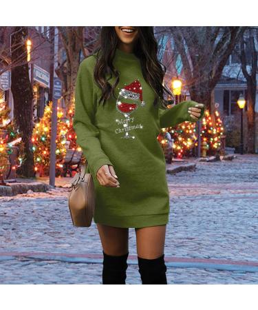 Hanxiulin Women's Christmas Hoodie Dress - Stylish Hooded Pullover Party Sweatshirt in Green - Size XL - Buy Online on GoSupps.com