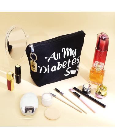 Diabetic Travel Bag & Keychain Gift Set - Funny Diabetes Gifts for Grandma, Grandpa, Mom, Dad, Sister, Brother - Personalized Diabetic Supplies - Birthday, Christmas - Buy Online on GoSupps.com