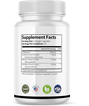 D-Mannose Plus - Natural Healthy Supplements with Pure Herbal Ingredients (60 Capsules) - Buy Online on GoSupps.com