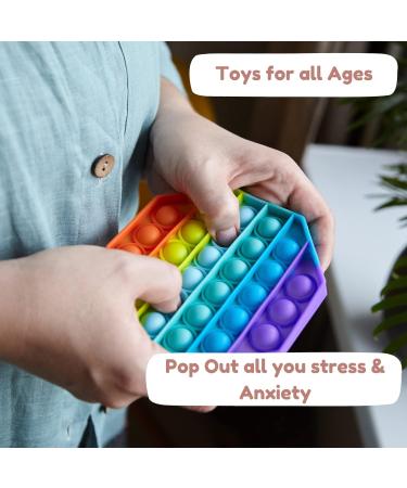 Lyft Livin Teether Push Pop Silicone Toy for Babies & Toddlers - Purple Square | Sensory Poppers for Autism & Motor Skill Development - Buy Online on GoSupps.com