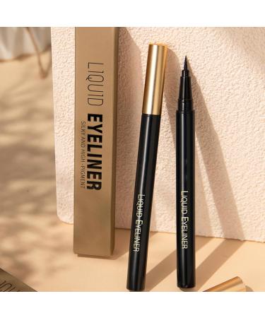 Liquid Eyeliner Waterproof High-Pigmented Liquid Eyeliner Black | Long-Lasting Smudge-Proof Eyeliner Eye Makeup Cosmetic for Wide and Bold Winged Eyeliners Cat Eye Liners - Buy Online on GoSupps.com