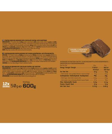 BODYLAB24 Protein Brownie Caramel & Almonds 12x50g | High Protein Snack 12g - Whey & Milk Protein Treats - Buy Online on GoSupps.com