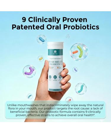 BienRa z Oral Probiotics for Mouth Bad Breath | Fresh Breath Freshener | 10 Billion CFU Improves Teeth & Gums Health | Dental Probiotic for Oral Health | Relieve Dry Mouth & Halitosis | 60 Lozenges - Buy Online on GoSupps.com