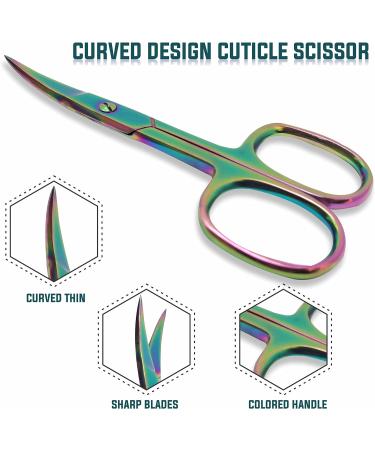 INSTEX Professional Cuticle Nail Scissors & Files Set | Curved Steel Blade for Thick Toenails & Manicure Pedicure | Men Women Beard Nose Trimming | Blue Multicolour - Buy Online on GoSupps.com
