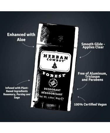 Herban Cowboy Forest Deodorant 2.8oz - Pack of 2 | Long-lasting Protection - Buy Online on GoSupps.com