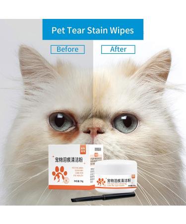 Tear Stain Cleaner for Dogs | 50g Safe Tear Stain Remover Powder for Cats - Pet Eye Cleaning Dogs Cats Health Supplies for Pet Shelter Home Use Keeps Eye Area Dry - Buy Online on GoSupps.com