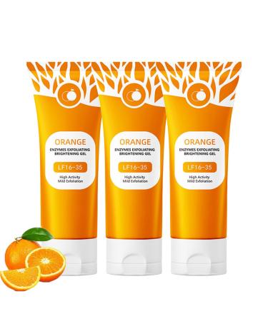 Orange Brightening peeling gel for women gentle exfoliating cleansing gel for face and body orange exfoliating brightening gel for deep cleansing for all skin types 3 pieces 100 g 3 pieces 100 g 1er Pack