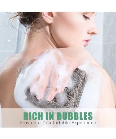 6 Piece Exfoliating Bamboo Washcloth Towel Set - Dual Sided Face and Body Scrub Cloths - Soft Weave for Shower and Bath - 20x20cm - Gray and White - Buy Online on GoSupps.com