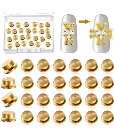 30 Pieces Spinning Nail Charms Nail Art Rotating Charm Rotating Bearing Nail Art Tool Nail Rings Jewelry Rotating Nail Tools 3D Nail Charms for Women Girls Nails Crafting Gold (30 Pieces)