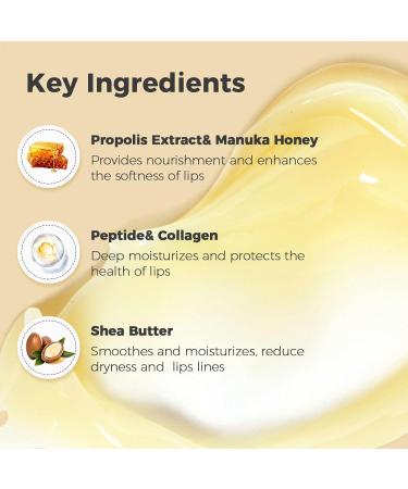 15ml Honey Lip Butter Hydrating Overnight Lip Balm & Mask Propolis 12hrs Long-lasting Moisture Overnight Gentle Exfoliation Hygienic Twist Dispenser(0.5 fl.oz) - Buy Online on GoSupps.com