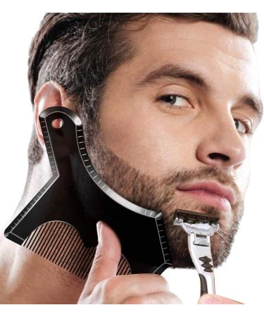 Beard Shaper Tool LucBuy Beard Shaping Template Plus Styling Beard Comb All-in-One Tool for Goatee Mustache Sideburns Grooming Guide for Men Jaw Cheek/Neck Line Symmetric/Curve/Step Cut Beard Shaper B-black - Buy Online on GoSupps.com